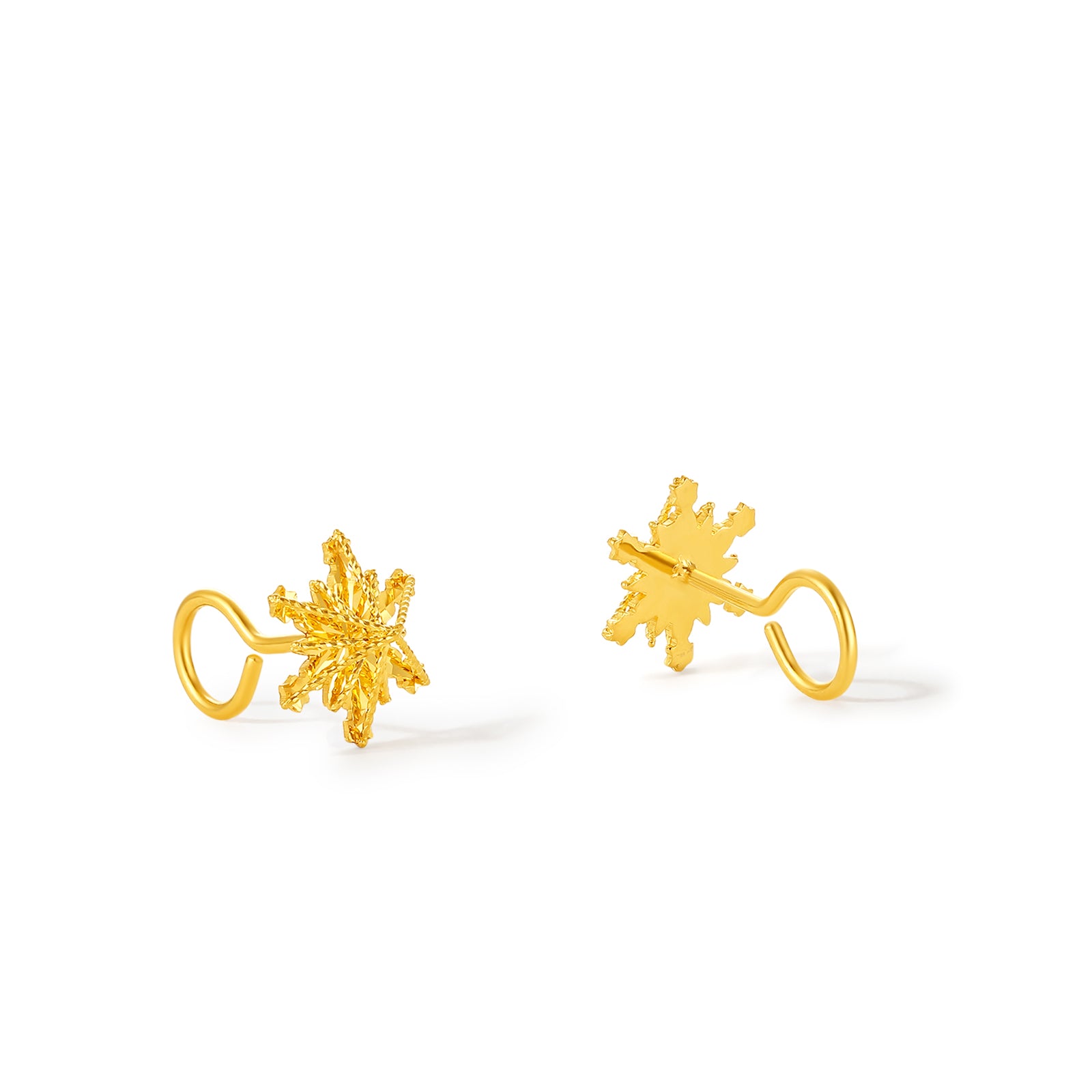 "infinite" 24K Gold Earrings Snowflake 1.32-1.62g A099578