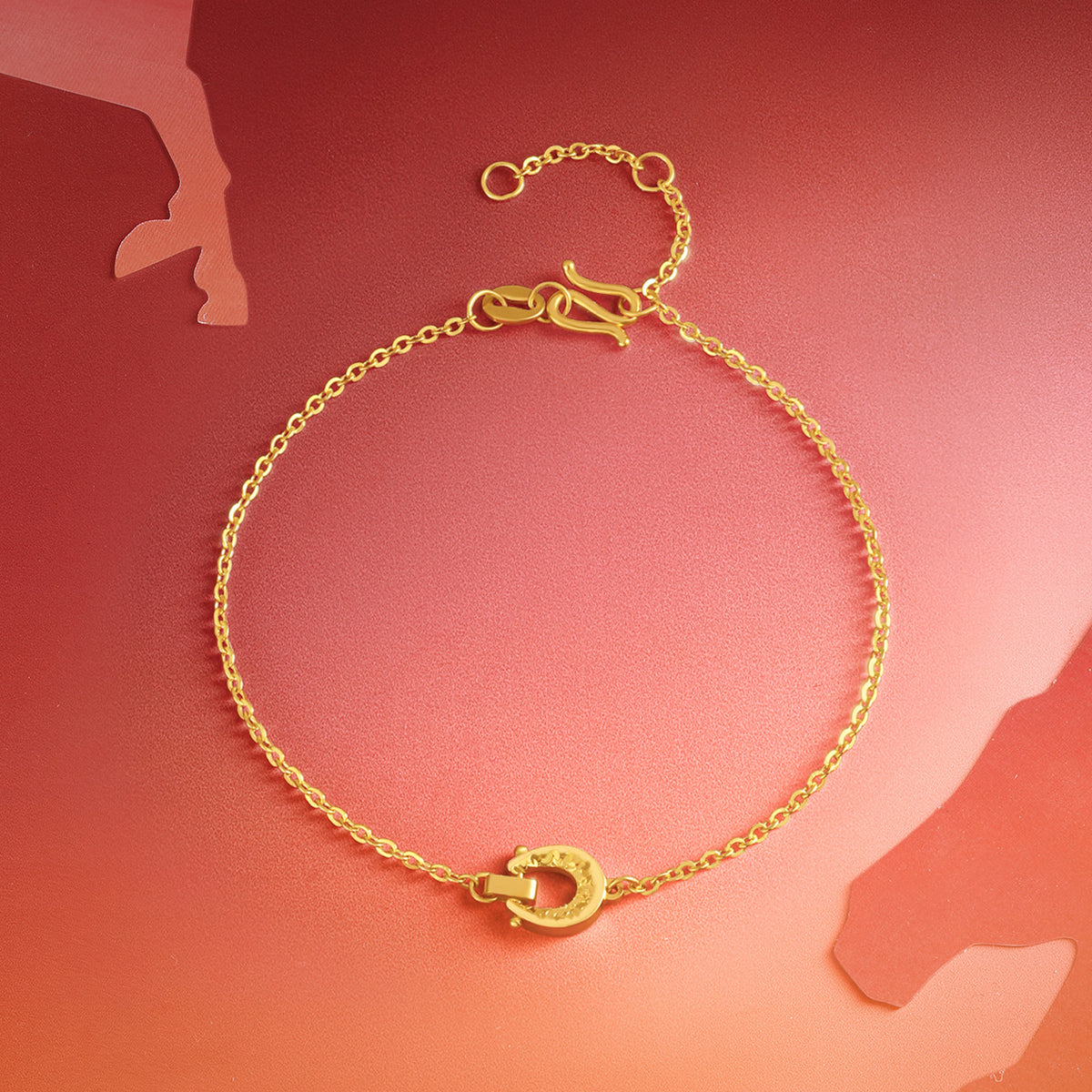 24K Gold Chain Bracelet Horse 2.3-2.6g A0715535