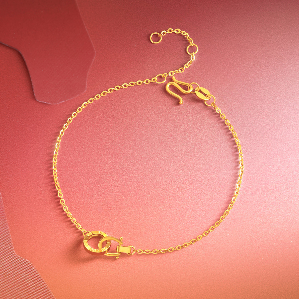 24K Gold Chain Bracelet Horseshoe 2.3-2.6g A0715541
