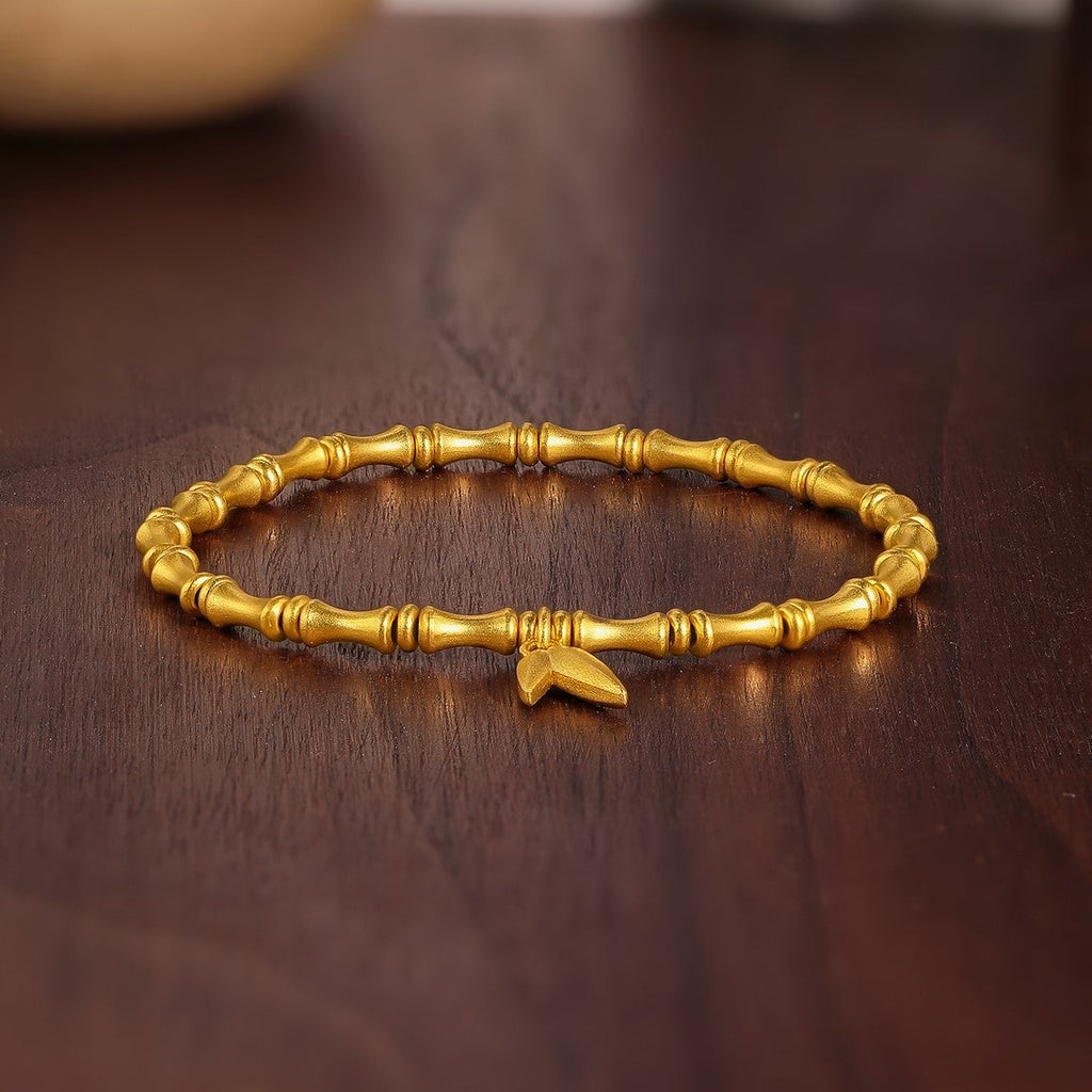 Antiquity Gold' 999.9 24K Gold Beaded Bracelet Bamboo 11.5-12.5g A1911403