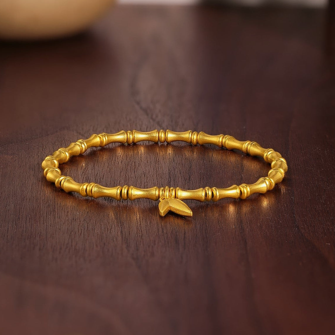 Antiquity Gold' 999.9 24K Gold Beaded Bracelet Bamboo 11.5-12.5g A1911403