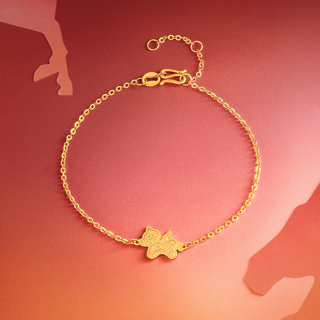 24K Gold Chain Bracelet Horse 2.3-2.6g A0715535