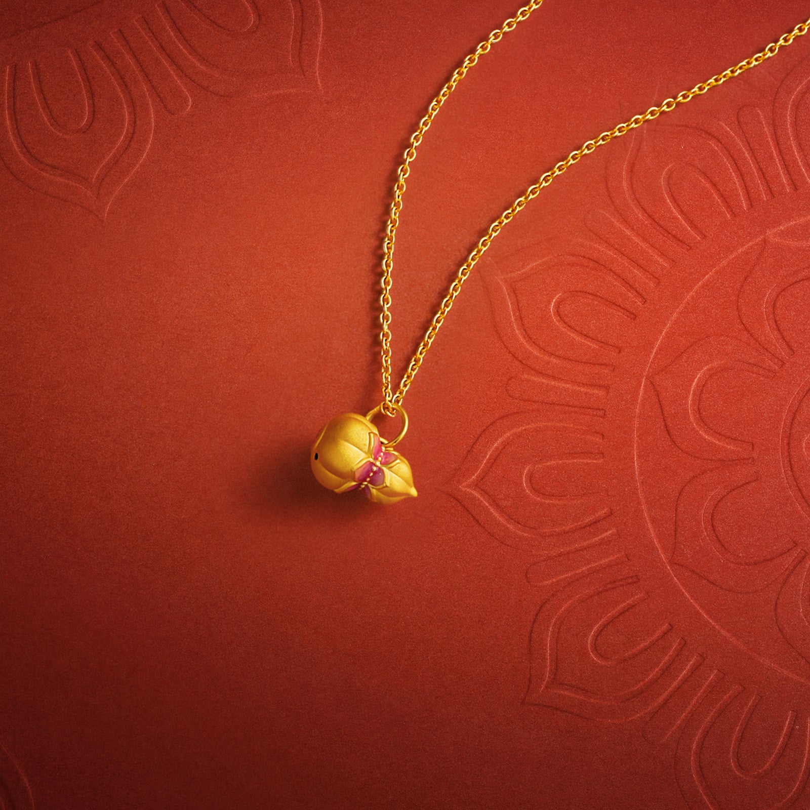 'Jiuhua Mountain' 24K Gold Pendant Gourd A0415257