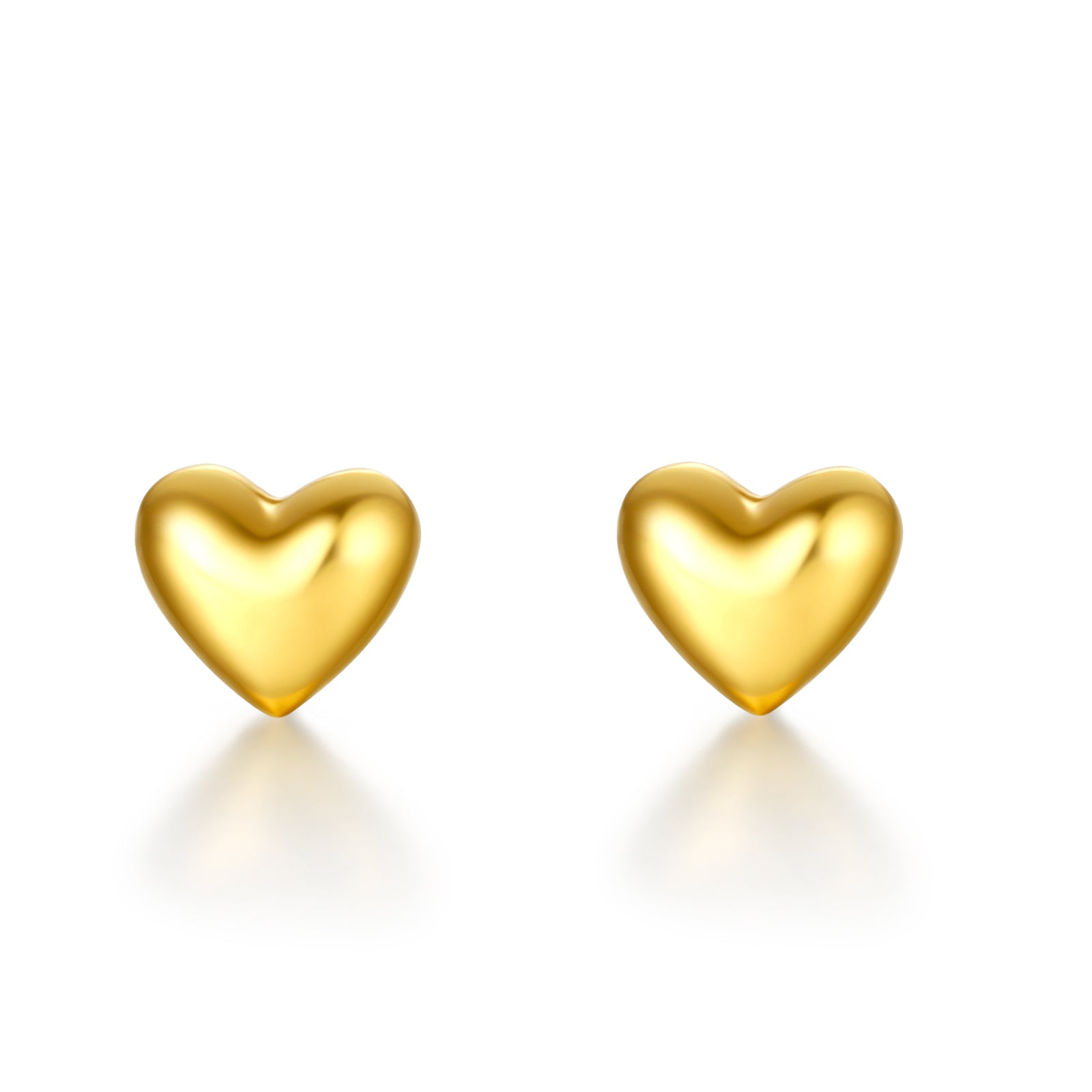 24K Gold Earrings Heart 0.71-0.91g AA096006