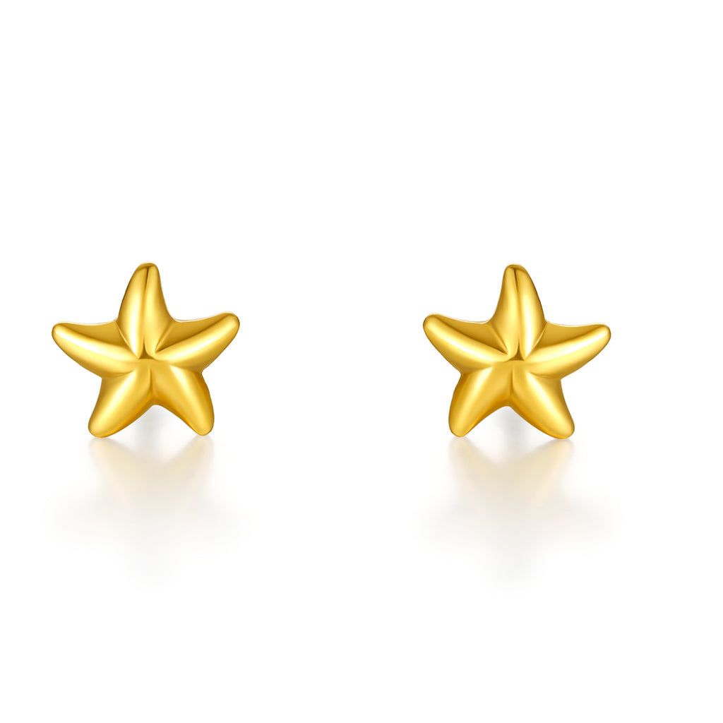 24K Gold Earrings Star 0.61-0.81g AA096005