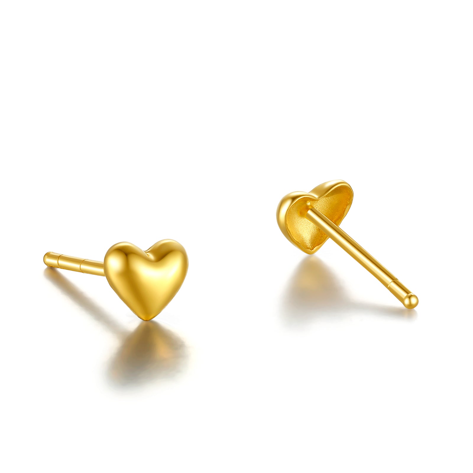 24K Gold Earrings Heart 0.71-0.91g AA096006