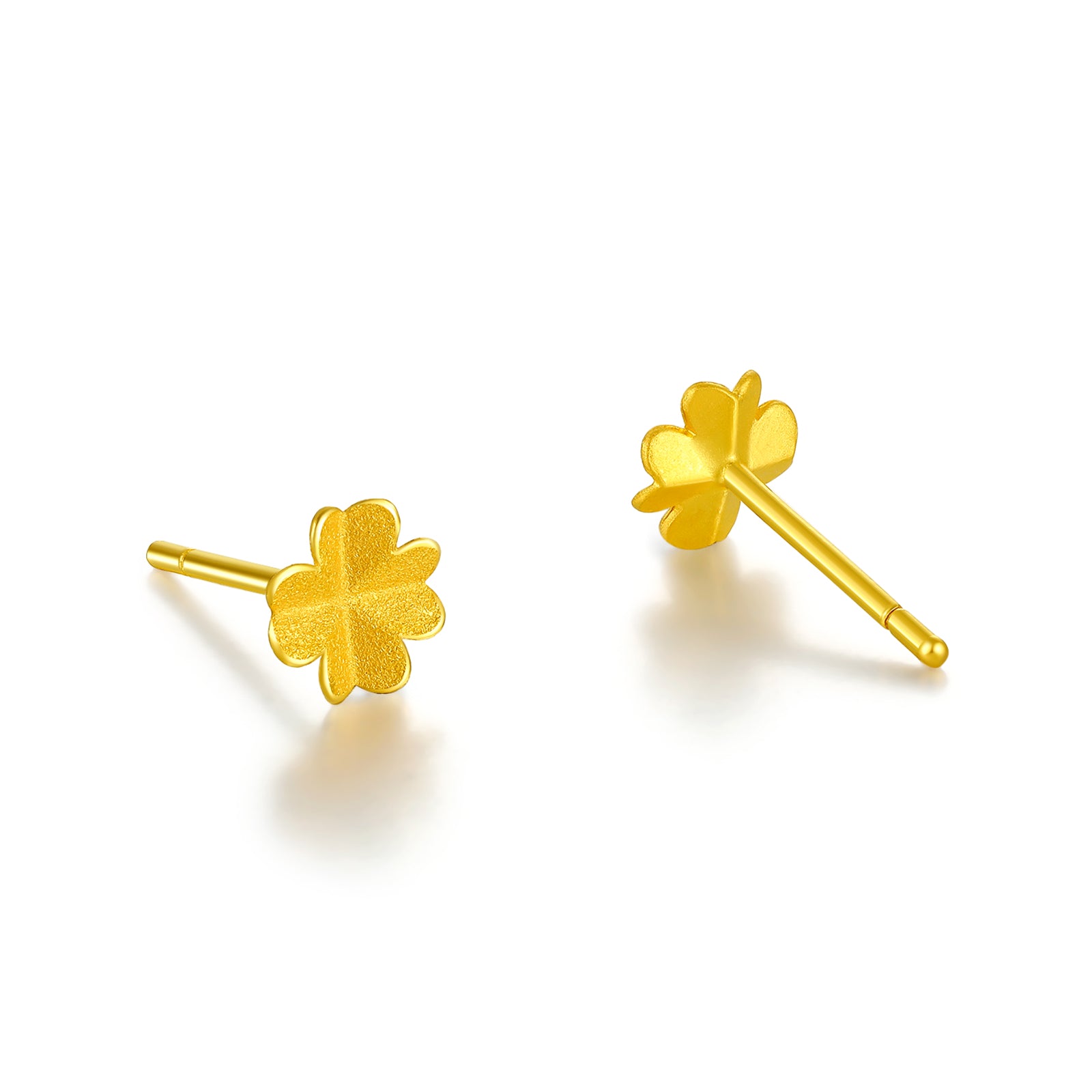 24K Gold Earrings Clover 0.61-0.81g AA096009