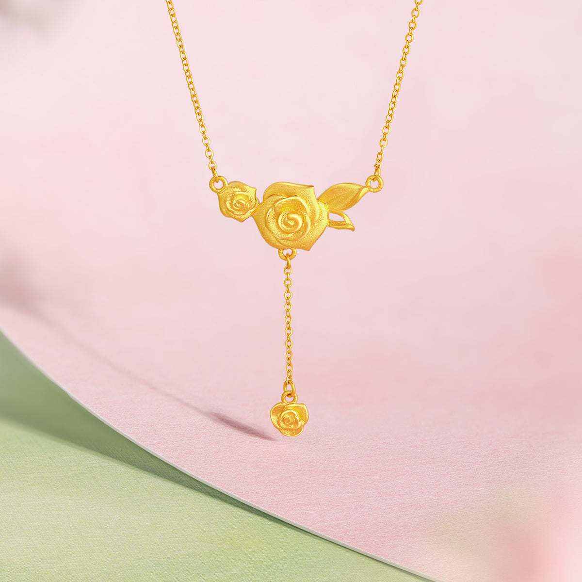 “Dream in the Garden” 999 24K Gold Pendant Necklace Flower 5.05-5.58g A0615067