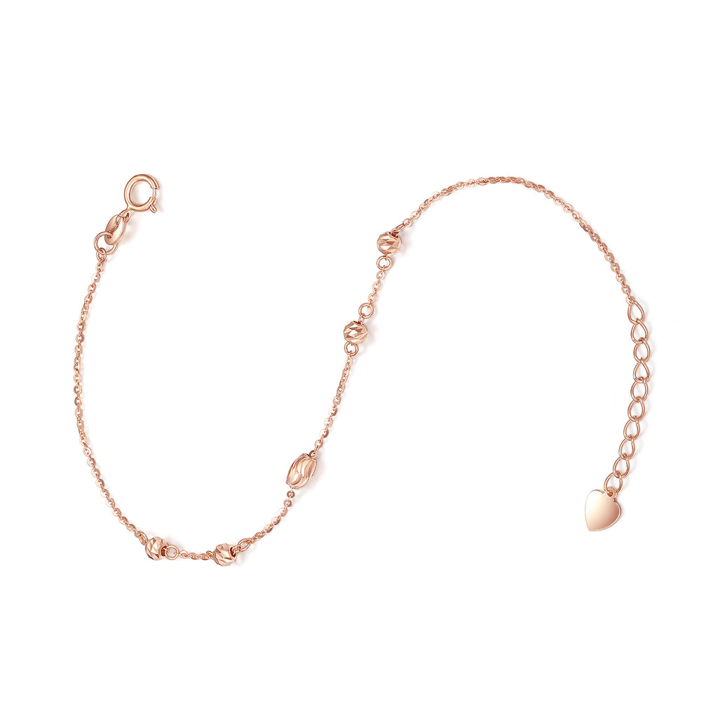18K Rose Gold Chain Bracelet 1.1-1.3g KI075379