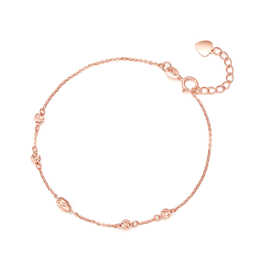 18K Rose Gold Chain Bracelet 1.1-1.3g KI075379