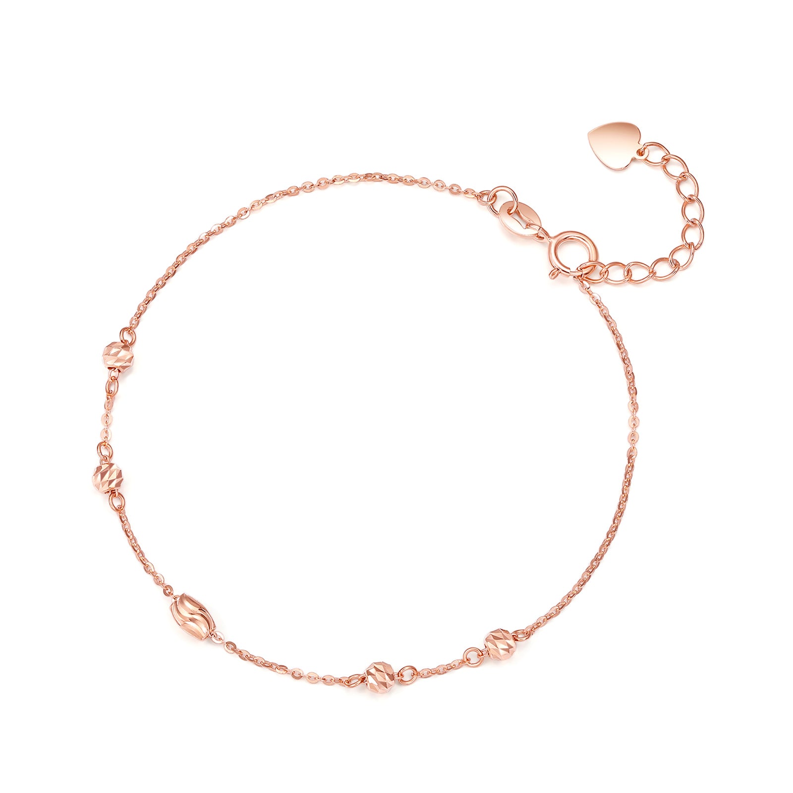 18K Rose Gold Chain Bracelet 1.1-1.3g KI075379