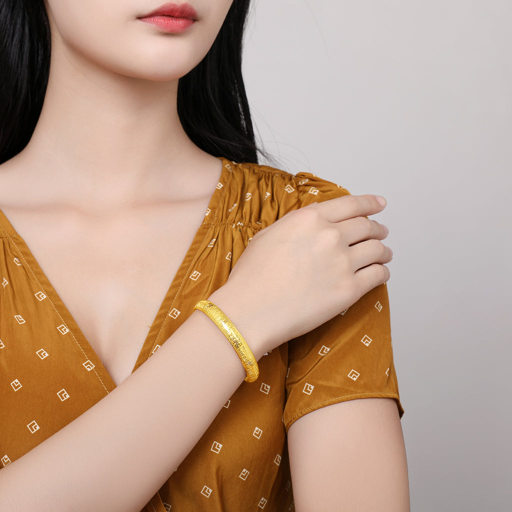 999 24K Gold Bangle Bracelet Fu 33-36g AA107522