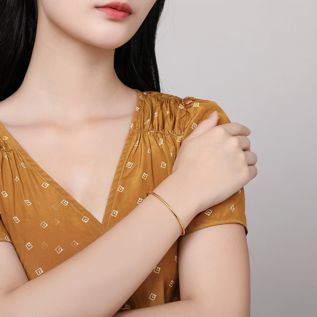 999 24K Gold Bangle Bracelet 9.2-9.8g AB107536