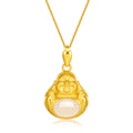 24K Gold Pendant Heitian Jade 1.1-1.3g Maitreya Buddha Y048359