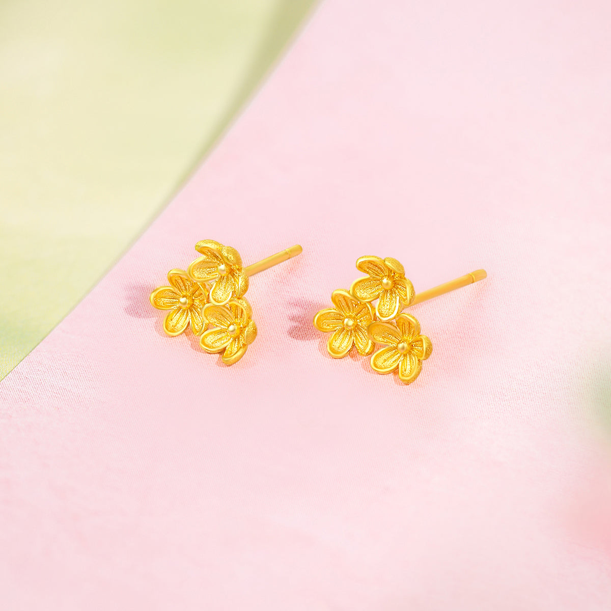 “Dream in the Garden” 24K Gold Earrings Flower 1.45-1.65g A0914962