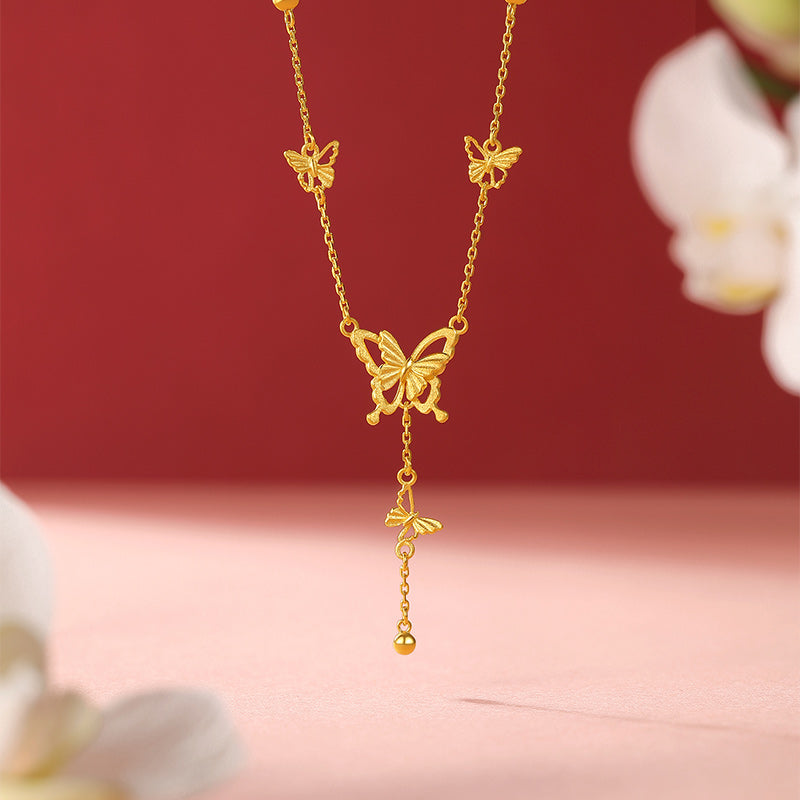 999 24K Gold Pendant Necklace Butterfly 5.7-6.3g A0612518
