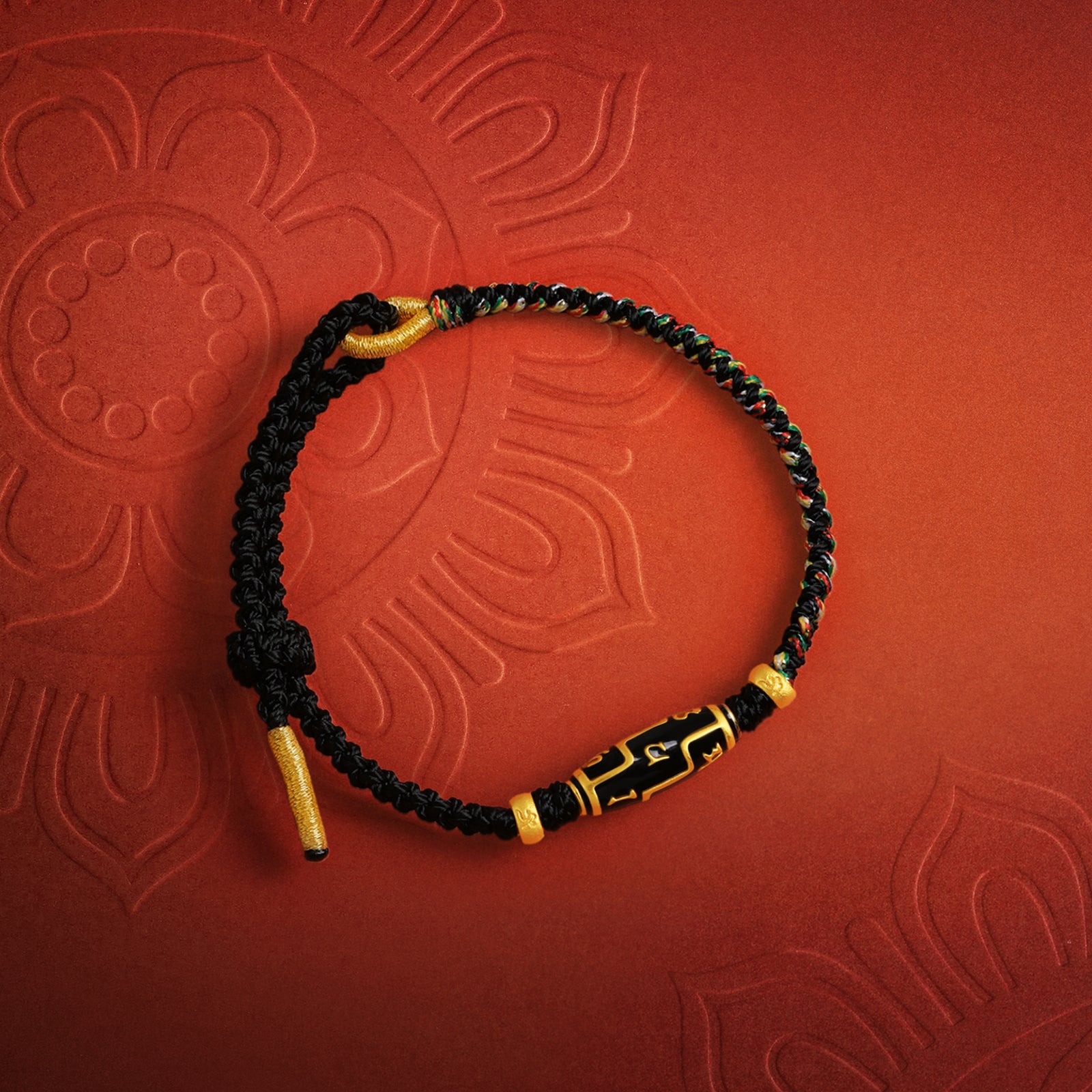 Jiuhua Mountain' 24K Gold String Bracelet Buddhist Scripture A1715288