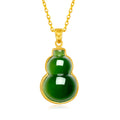 999.9 24K Gold Pendant Heitian Jade 0.8-1g Hulu AAYB046934