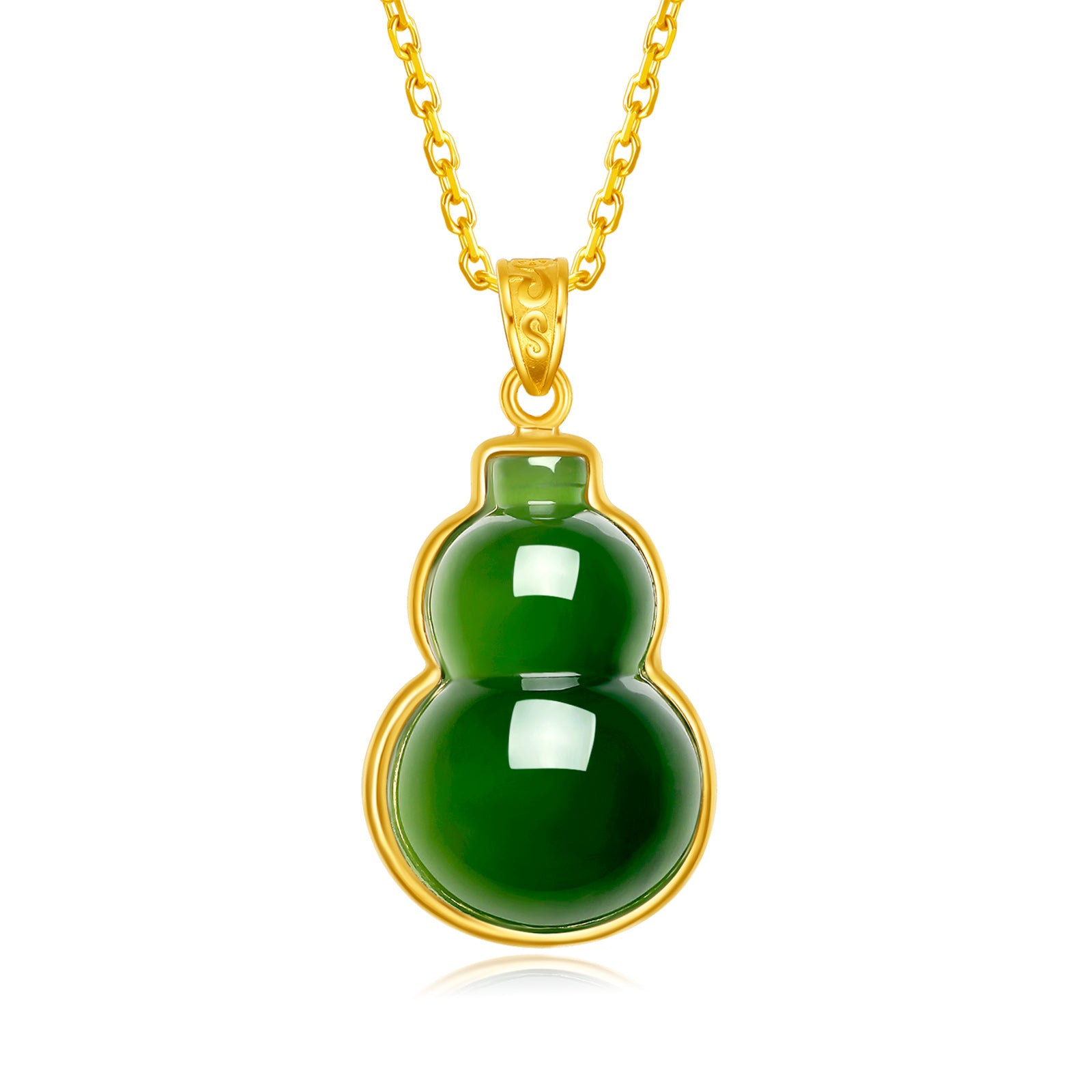 999.9 24K Gold Pendant Heitian Jade 0.8-1g Hulu AAYB046934