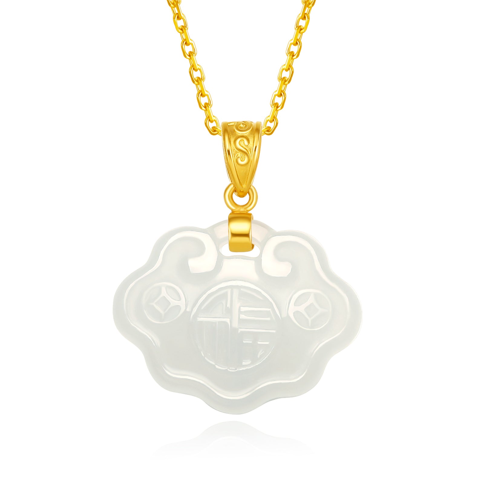 999.9 24K Gold Pendant Heitian Jade 0.46-0.66g Ruyi 如意 AAYB046941