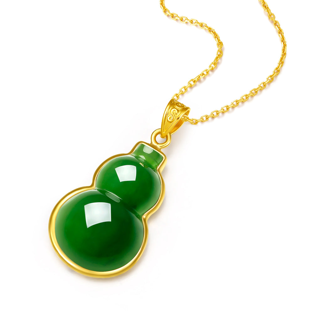 999.9 24K Gold Pendant Heitian Jade 0.8-1g Hulu AAYB046934
