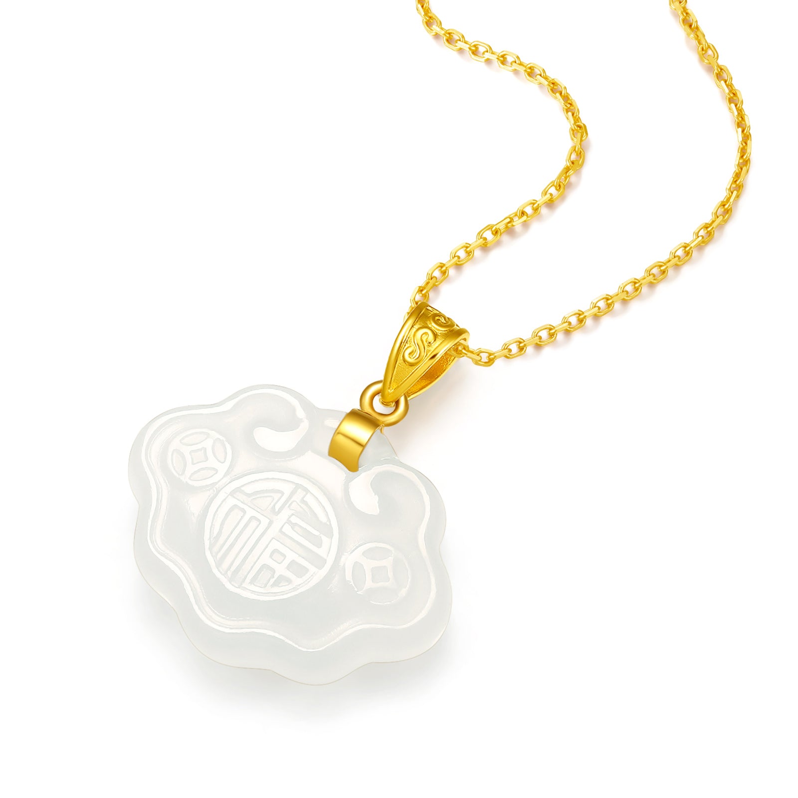 999.9 24K Gold Pendant Heitian Jade 0.46-0.66g Ruyi 如意 AAYB046941