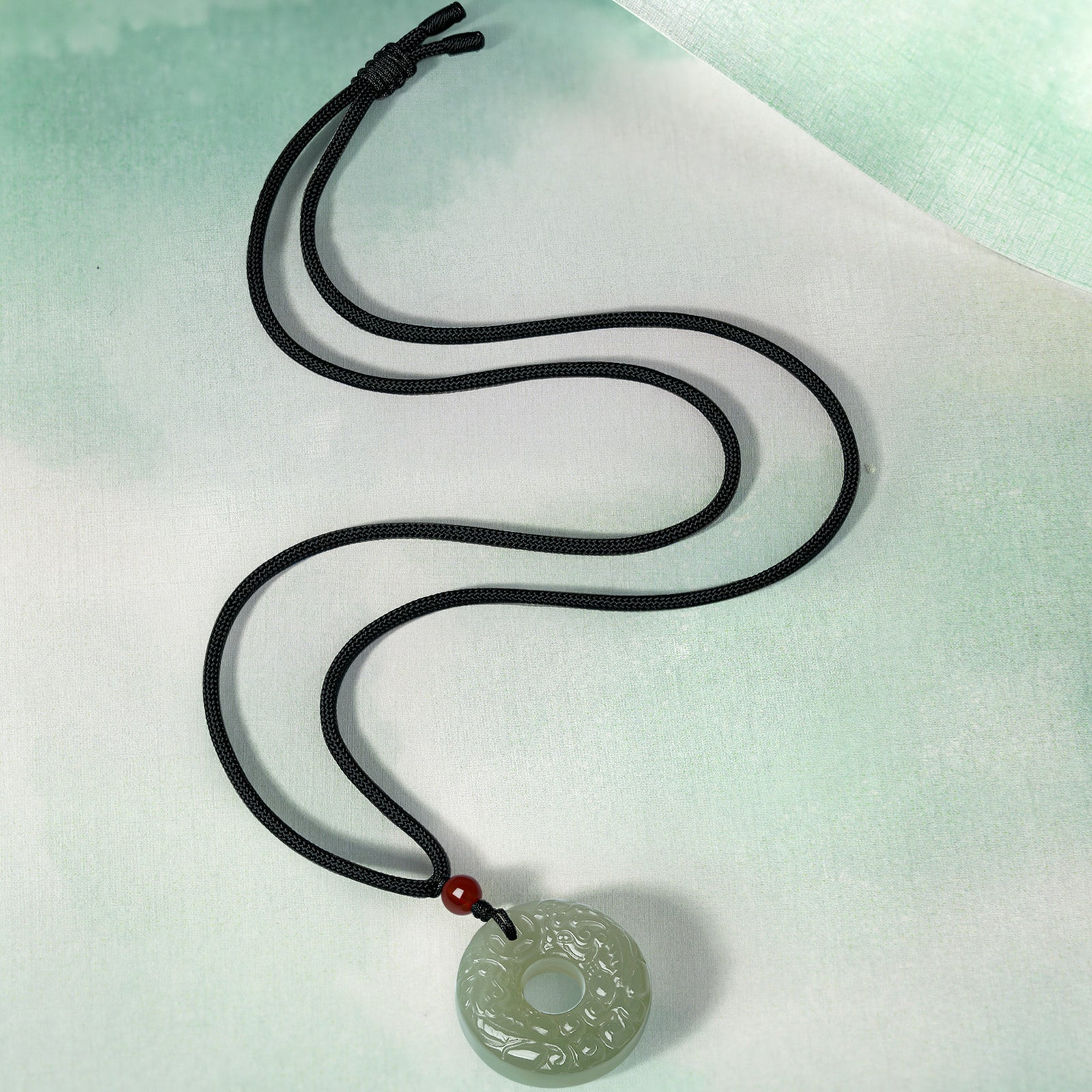 Pendant Hetian Jade Agate 6-6.5mm Peace Buckle Y0411881