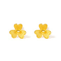 999.9 24K Gold Earrings Clover 0.5-0.7g AC090379