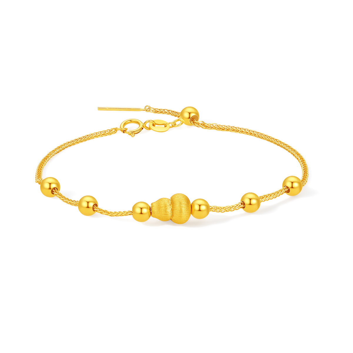 24K Gold Charm Bracelet Gourd 0.2-0.3g A1626786