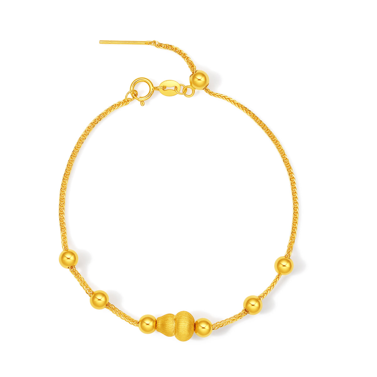 24K Gold Charm Bracelet Gourd 0.2-0.3g A1626786
