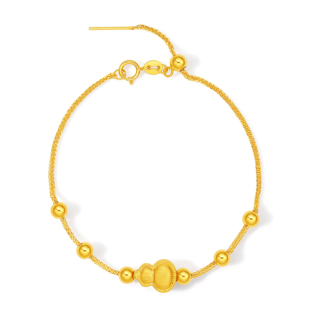 24K Gold Charm Bracelet Gourd 0.3-0.4g A1627011