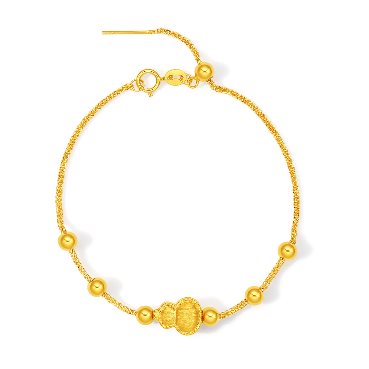 24K Gold Charm Bracelet Gourd 0.3-0.4g A1627011