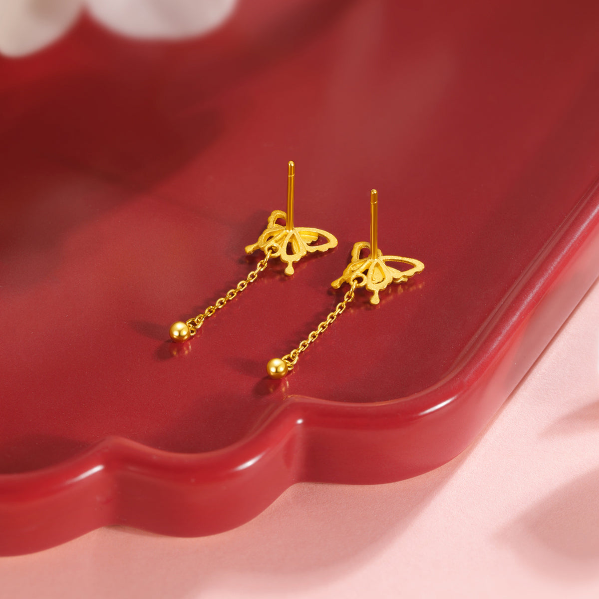 999 24K Gold Earrings Butterfly 2.8-3.2g A0912520