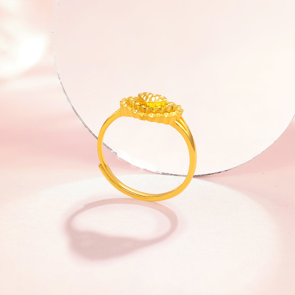 999 24K Gold Ring Heart 3.1-3.4g AA010848