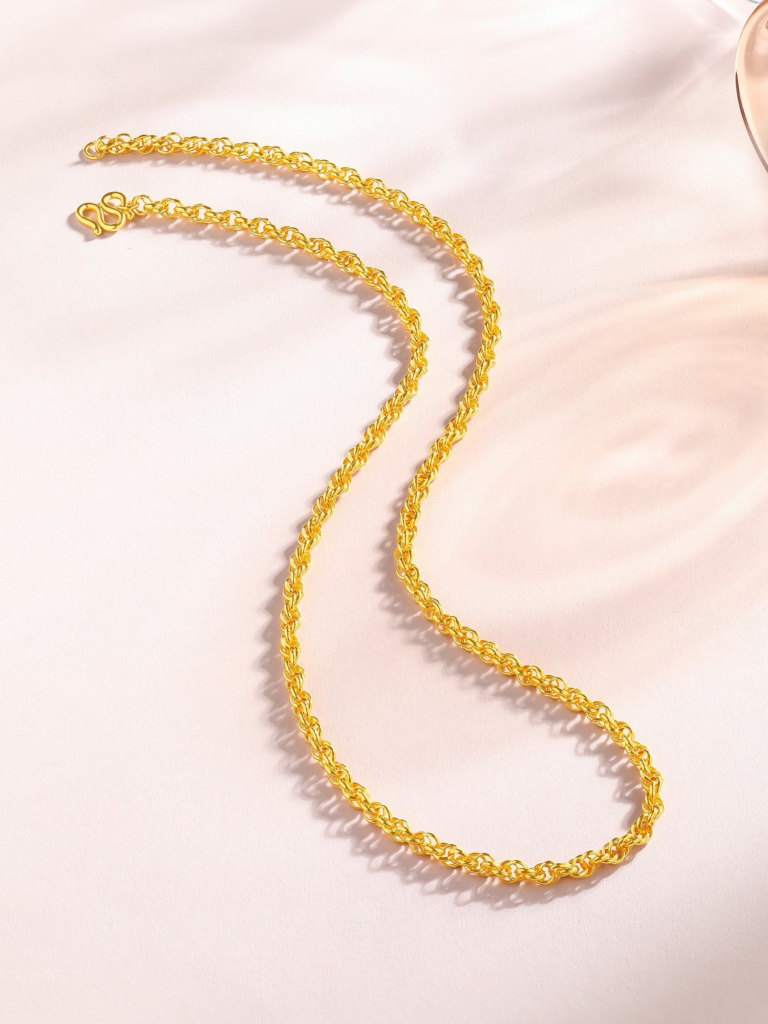 999 24K Gold Necklace 14.25-22.25g A0510913