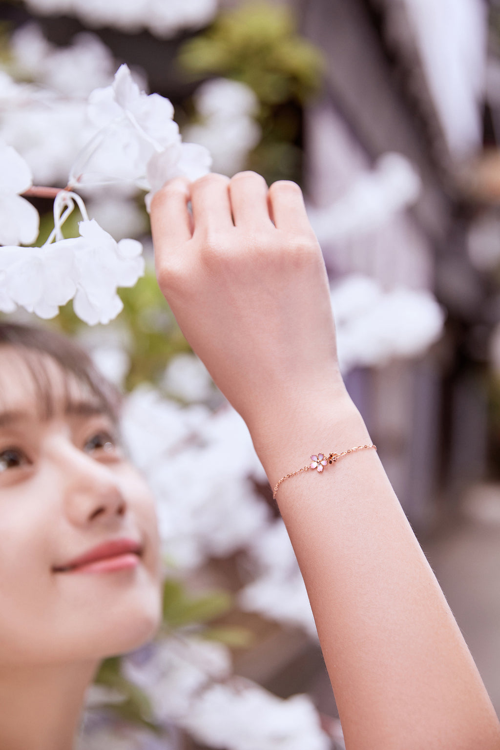日艺馆 18K Rose Gold Chain Bracelet              Flower 1-1.4g KIHH076840
