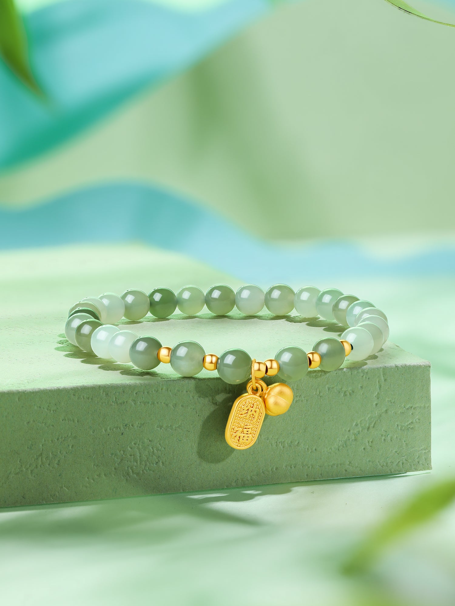 24K Gold Beaded Bracelet 5.7-6.2mm 0.62-0.72g Y1910850