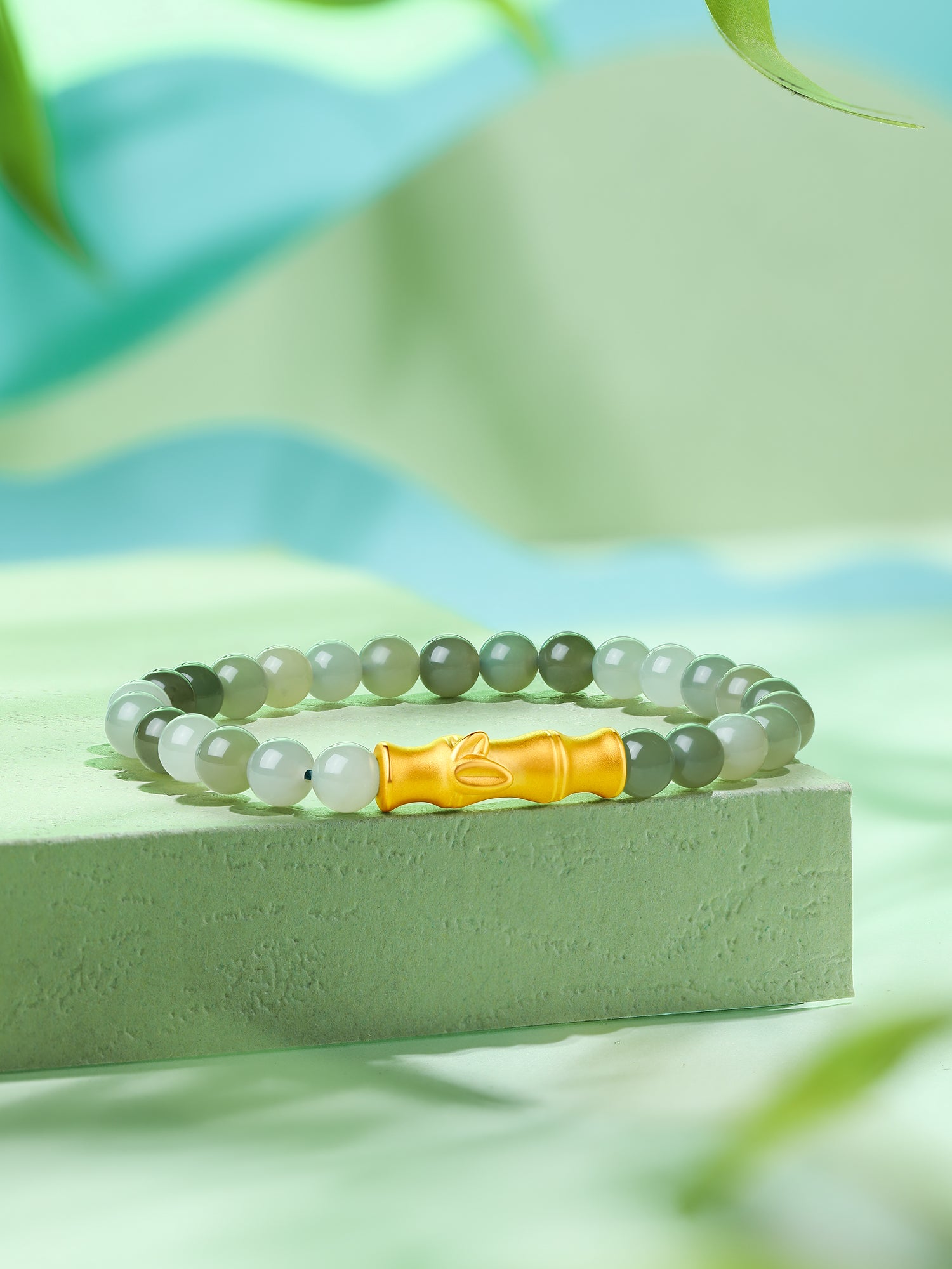 24K Gold Beaded Bracelet 5.7-6.2mm 0.64-0.9g Y1910857
