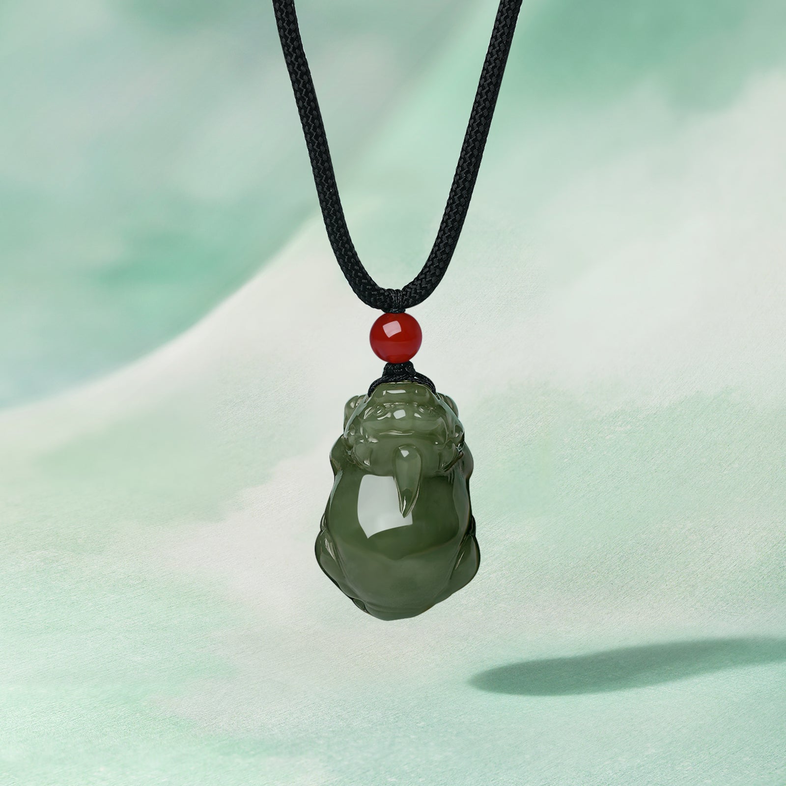Pendant Hetian Jade Agate 6mm Pixiu Y0411863