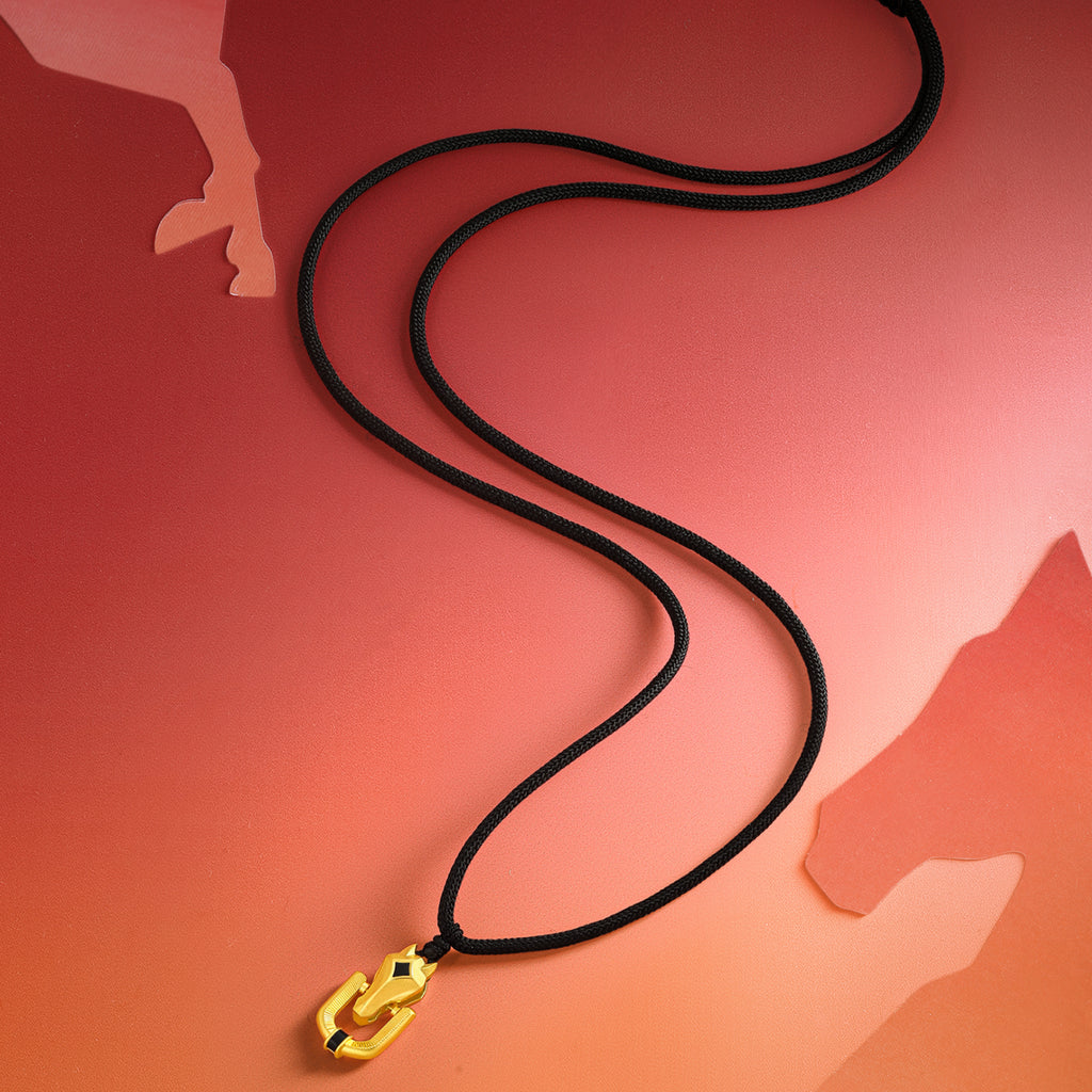 'Year of the Horse' 999.9 24K Gold Pendant Necklace Horsehead 3.89-4.19g 65cm-75cm A0420948