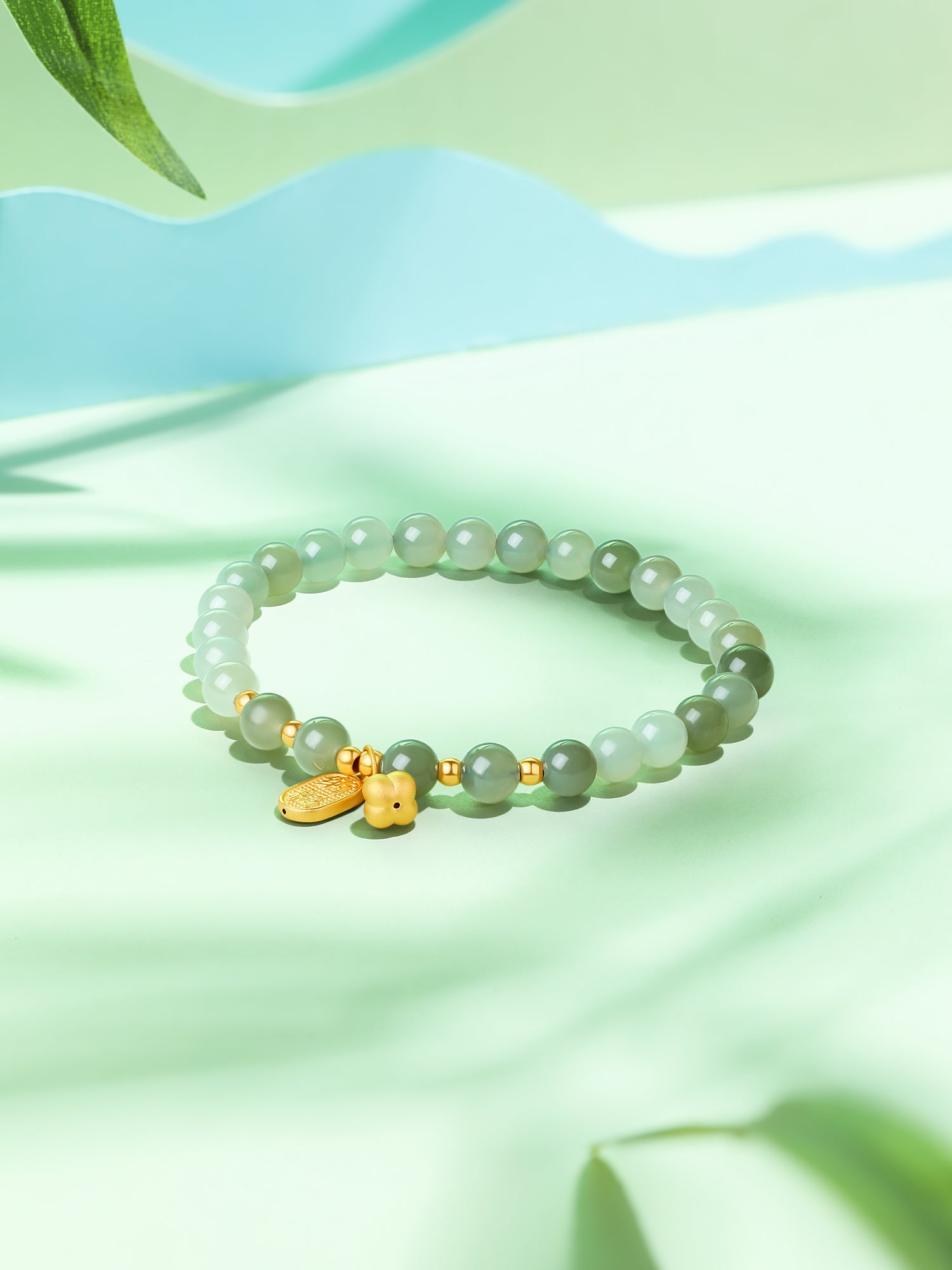 24K Gold Beaded Bracelet 5.7-6.2mm 0.62-0.72g Y1910850