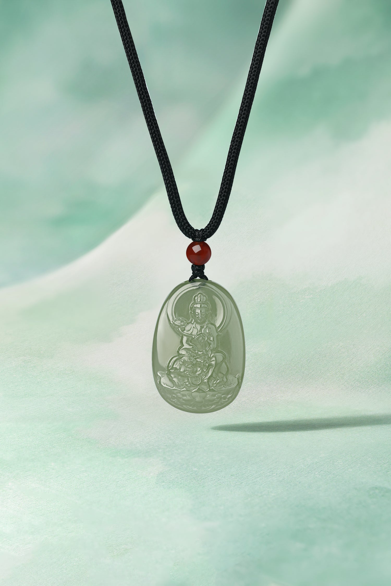 Pendant Hetian Jade Agate 6-6.5mm Guanyin Y0411977