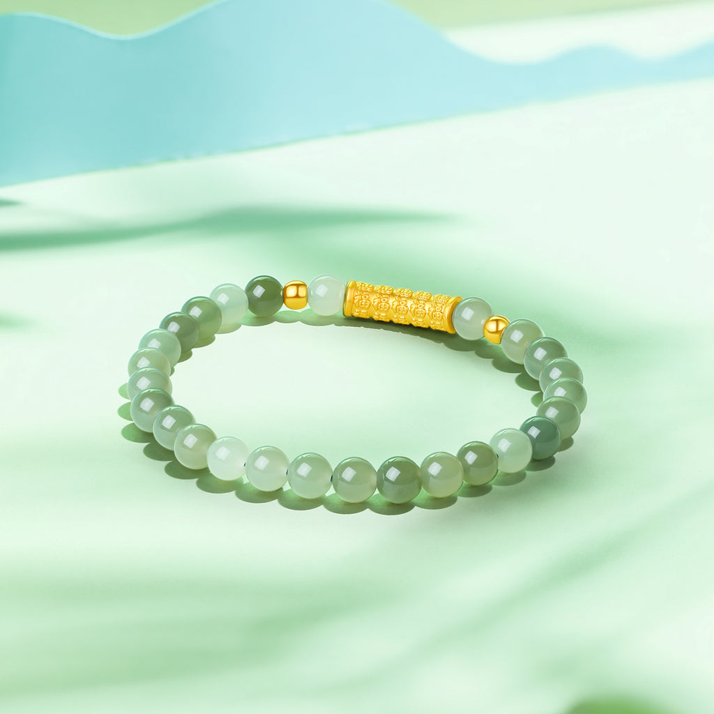 24K Gold Beaded Bracelet 5.7-6.2mm 0.65-0.75g Y1910809