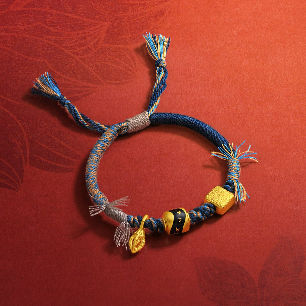 "Jiuhua Mountain" 24K Gold String Bracelet Vajra A1715272