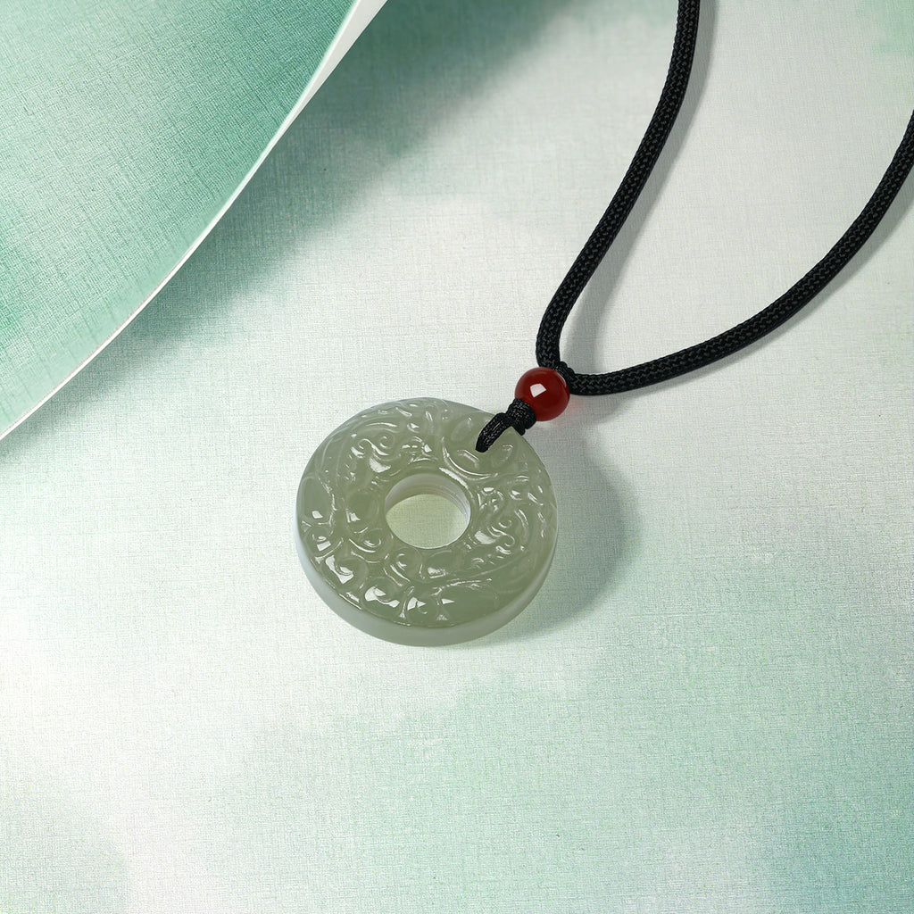 Pendant Hetian Jade Agate 6-6.5mm Peace Buckle Y0411881