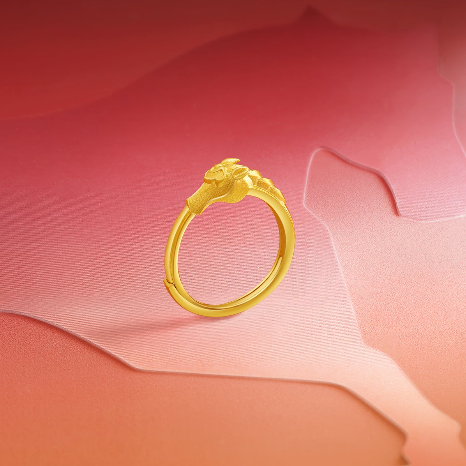 'Year of the Horse' 999.9 24K Gold Ring Horse Horsehead 3.65-3.95g A0120945