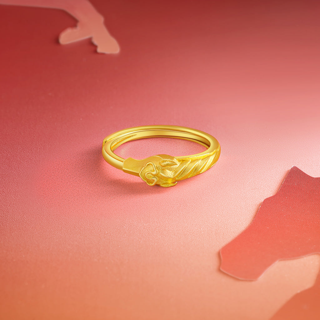 'Year of the Horse' 999.9 24K Gold Ring Horse Horsehead 3.65-3.95g A0120945