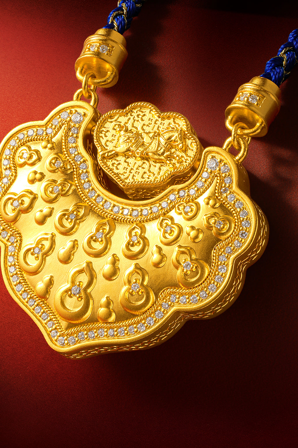 "Chinese Culture Collection - Dan Qing"999 24K Gold pendant 0.0037ct 0.006ct Ruyi 32-37g W0449935