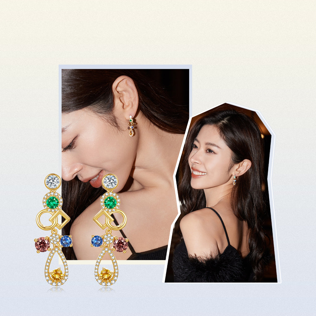 S925 Sterling Silver Earrings Cubic Zirconia 3.6-4.1g J0912884