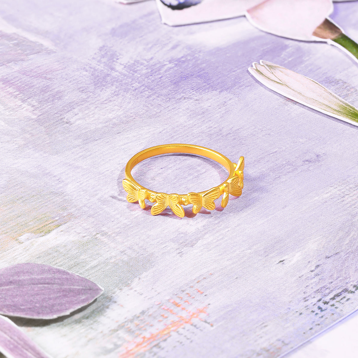 "Fantasy Forest" 999 24K Gold Ring            Butterfly 2.6-3.1g A0113804